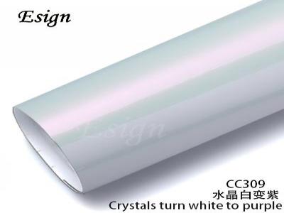 Crystal turn white to purple